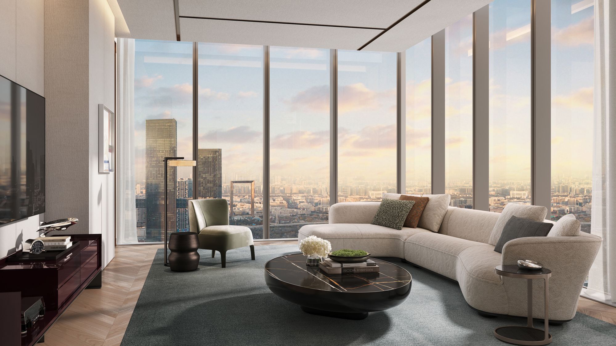 Elegant 2-bedroom apartment layout at Jumeirah Residences Emirates Towers