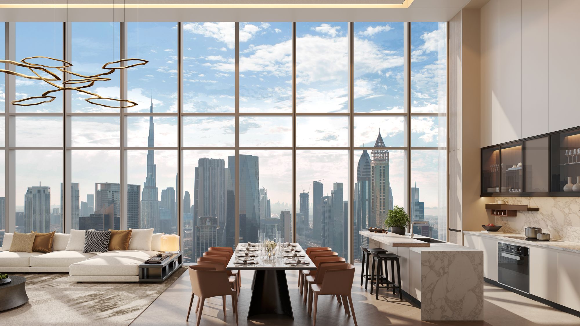 Luxurious 3-bedroom floor plan at Jumeirah Residences Emirates Towers
